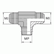 Tés - Orientable mâle JIC X mâle NPT - 7/8' , 22.22 , 3/8' , 17.05
