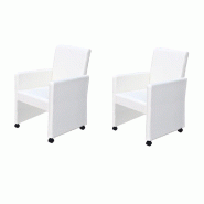 VidaXL Chaises à manger lot de 2 blanc similicuir Modèle Nectar Plus - 60347