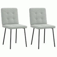 VidaXL Chaises à manger lot de 2 Gris clair Velours Modèle Orion Office Compact - 4101057