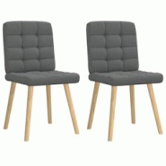 VidaXL Chaises à Manger Lot De 2 Gris Foncé Tissu - gris 4101092 VidaXL Chaises à Manger Lot De 2 Gris Foncé Tissu - gris 4101092