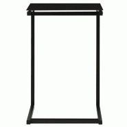 VidaXL Table d'appoint Noir 40x40x60 cm Verre trempé Modèle Zenith Chic Plus - 322784