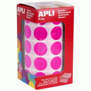 Apli 1770 gommettes rondes, diam. 20 mm, en rouleau, coloris fuchsia - 8410782167211