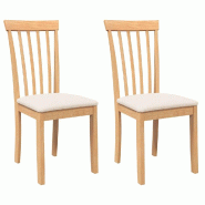 Chaises à manger coussins 2 pcs naturel bois massif caoutchouc Modèle Vega Master Vintage - 4102389