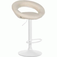 CLP Tabouret de bar Olinda Tissu Crème/Blanc - beige textile 315793 CLP Tabouret de bar Olinda Tissu Crème/Blanc - beige textile 315793