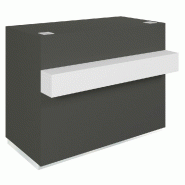 Comptoir Cage noir repose sac blanc 1 tiroir 2 tablettes 120x60/76x93cm