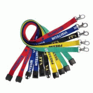 Cordon pré-imprimé IDP20PI - Largeur 15 mm - Sérigraphie une face - Longueur 90 cm - Lot de 100 pièces