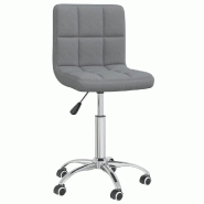 Helloshop26 - Chaise fauteuil siège pivotante de bureau informatique étude clair tissu gris 02_0024109 - gris acier 3000214688985