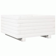 Helloshop26 - Jardinière bac lit surélevé plantes fleurs terrasse jardin 50 x 50 x 26,5 cm bois de pin massif blanc 02_0037633 - 3000214266909