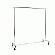 Portant pliable chromé L150-220 cm - Hauteur fixe 146,5 cm - Capacité 80 kg