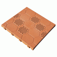ArtPlast - Dalles pour terrasse/jardin 39x39x2,5 cm (0,15 m²) en polypropylène, terracotta - Collection EASY - orange plastique polypropylène ZA1907_0