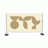 Banderole imprimée grand format - adaptée aux barrières métalliques de type Héras - Héras Banderole imprimée grand format - adaptée aux barrières métalliques de type Héras - Héras