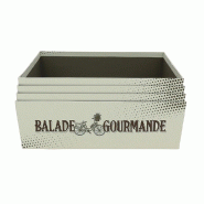 Boite carton carrée empilable "Balade gourmande" 33x33x10cm - par 10
