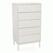 Buffet / commode BJORDAL 55x40x100 cm 5 tiroirs blanc hjh LIVING - blanc multi-matériau 928001