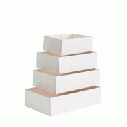 Caissette pâtissière en carton blanc 13x10x5cm - par 100 - pratique pour transporter vos pâtisseries