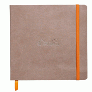 Carnet souple Rhodiarama taupe A5, 160p./80 feuilles ivoire 90 g/m², dot grid - beige 117454C