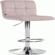 CLP Tabouret de bar Pérou velours Rose/Chrome - violet textile 323781