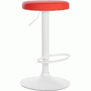 CLP Tabouret de bar Ponte revêtement similicuir Rouge/Blanc - rouge polyester 322067 CLP Tabouret de bar Ponte revêtement similicuir Rouge/Blanc - rouge polyester 322067