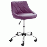CLP Tabouret de travail Lazio réglable en hauteur et pivotant Violet/Similicuir - violet polyester 321809 CLP Tabouret de travail Lazio réglable en hauteur et pivotant Violet/Similicuir - violet polyester 321809