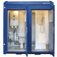 Containers aménagés petit bungalow wc ou wc douche