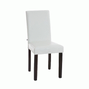 Décoshop26 - Chaise de salle à manger x1 design moderne en PVC blanc et pieds en bois marron 10_0002019 - marron 3000250796392