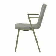Fortis - Fauteuil empilable en tissu vert