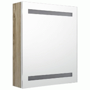 Helloshop26 - Armoire de salle de bain à miroir led 50 x 14 x 60 cm chêne 02_0006590 - 3000362624637
