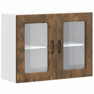 Helloshop26 - Armoire murale de cuisine moderne chêne fumé 80 x 31 x 60 cm rangement optimisé design épuré en bois d'ingénierie 02_0050017 - ver