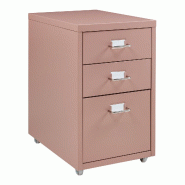 Helloshop26 - Caisson de bureau armoire meuble de rangement à roulettes acier 48 x 28 x 41 cm marron clair 03_0009120 - 3000224519941