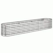 Helloshop26 - Jardinière bac lit surélevé plantes fleurs terrasse jardin de jardin acier enduit de poudre argenté Argent 02_0039706 - 3000218544652 Helloshop26 - Jardinière bac lit surélevé plantes fleurs terrasse jardin de jardin acier enduit de poudre argenté Argent 02_0039706 - 3000218544652