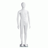 Mannequin Enfant 12 Ans Blanc Laqué Mixte Professionnel - Finition Premium - H 154 cm - Stabilité Assurée