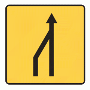 Panneau de voirie temporaire KD10A ex1G - Réduction des voies à gauche - présignalisation de déviation Panneau de voirie temporaire KD10A ex1G - Réduction des voies à gauche - présignalisation de déviation