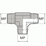 Té mâle NPT x mâle NPT x mâle NPT - 1/4' , 13.61