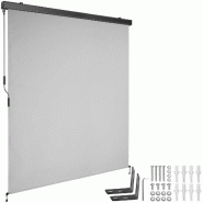 Tectake Store banne verticale ELOISE avec 2 supports muraux - 160 x 250 cm, gris clair - 406141 - gris polyester 406141