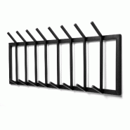 TOJ Living Porte-manteau mural – 16 crochets – 90 cm – acier inoxydable – noir mat – patères - noir inox 8720211262548