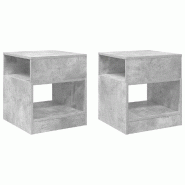 VidaXL Table d'appoint 2 pcs Gris béton 40,5 x 40 x 45 cm Modèle Flex Jardin - 890919