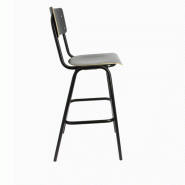 Chaise Haute de Bar  Style Vintage - NOIR_0