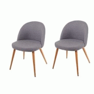 Décoshop26 - Lot de 2 chaises de salle à manger gris foncé pieds en bois style rétro CDS04415 - gris 3000406480663 Décoshop26 - Lot de 2 chaises de salle à manger gris foncé pieds en bois style rétro CDS04415 - gris 3000406480663