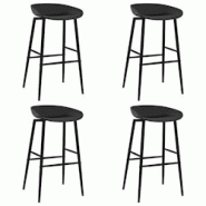 Décoshop26 - Tabourets de bar x4 chaises haute design simple en PP et métal noir DEC029423 - noir 3000257369094 Décoshop26 - Tabourets de bar x4 chaises haute design simple en PP et métal noir DEC029423 - noir 3000257369094