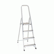 Échelle pliante SOLID II en aluminium 4 marches hjh OFFICE - argenté aluminium 801101 Échelle pliante SOLID II en aluminium 4 marches hjh OFFICE - argenté aluminium 801101