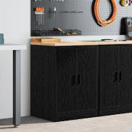 Helloshop26 - Armoire de rangement pour garage durable pratique 60 x 51 x 85 cm en bois de pin noir 02_0051370 - noir Bois massif 3000236877343