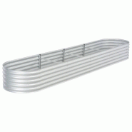 Helloshop26 - Jardinière lit surélevé plantes fleurs jardin 400 x 80 x 44 cm acier galvanisé argenté 02_0001050 - argenté acier 3000073971532