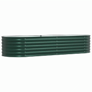 Helloshop26 - Jardinière surélevée moderne extérieur 240 x 80 x 44 cm design épuré minimaliste en acier vert 02_0058909 - vert acier 3000240843150