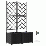 Helloshop26 - Lot de 2 cache-pots de jardin 80 x 40 x 142 cm pratiques avec système d'irrigation style moderne en acier noir 02_0058549 - noir acier
