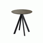 Infinity table de bistrot avec piètement noir + plateau HPL Midnight Marble Ø70 cm