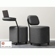 Pouf mobile iQSeat avec dossier et tablette rétractable Pouf mobile iQSeat avec dossier et tablette rétractable