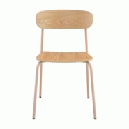 Oviala Business Lot de 2 chaises en bois rose - rose acier 114233 Oviala Business Lot de 2 chaises en bois rose - rose acier 114233