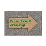 Panneau directionnel - pic bois - flèche droite gravée en compact - longueur 49 cm Panneau directionnel - pic bois - flèche droite gravée en compact - longueur 49 cm