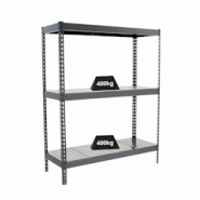 PROREGAL Étagère pour charges lourdes BIG METAL YETI THREE | HxLxP 200x150x60cm | Charge du compartiment 400kg | Gris - gris métal PR_RS22-14 PROREGAL Étagère pour charges lourdes BIG METAL YETI THREE | HxLxP 200x150x60cm | Charge du compartiment 400kg | Gris - gris métal PR_RS22-14