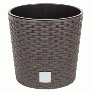Prosperplast - Pot rond Rato 4,7 L avec insert de plantation, coloris Mocca, 20x20x19 cm - marron plastique ZA948