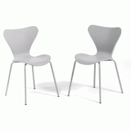 RATTATAN Lot de 2 chaises d’intérieur en polypropylène, pieds en métal avec finition effet bois, empilables,bar, restaurant ou cuisine – Nina �